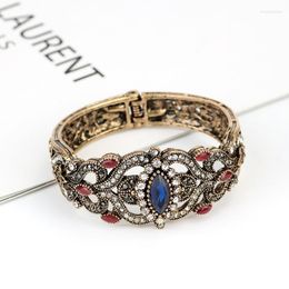 Bangle Sunspicems Mellow Resin Bridal Jewellery Vintage India Turkish Women Flower Antique Gold Silver Colour Bijoux Raym22