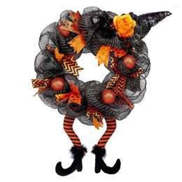 Decorative Flowers Witch Halloween Wreath Exquisite Handmade Gnome Front Door For Home Wall Decor