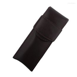 Retro PU Faux Leather Handmade Pen Holder Pencil Pouch Protective Sleeve Cover For Stationery Gift Office School Supply