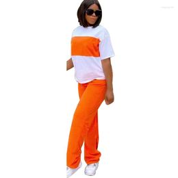 Ethnic Clothing Two Pieces Set For African Women's 2023 Summer Autumn Suit Tops And Pants Suits Cotton Patchwork Tracksuit Casual