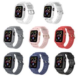 Sport Case+Strap For Apple Watch band 45mm 41mm 44mm 40mm 38mm 42mm rubber Silicone watchband belt bracelet iWatch series se 8 7 3 5 6 with retail box