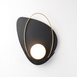 Wall Lamps Nordic Sconce Lights Modern Living Room Round Lamp Bedroom Wrought Iron Led Bedside Lighting