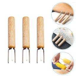Dinnerware Sets Corn Cuttings Stainless Steel Fruit Forks Barbecue Useful BBQ Cooking Tools Creative Kitchen Supplies Simple Toothpicks