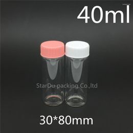 Storage Bottles 15pcs 30 80mm 40ml Screw Neck Glass Bottle With Plastic Cap For Vinegar Or Alcohol Carft/storage Candy