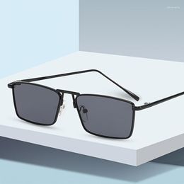 Sunglasses Multicolor Men's Small Frame Metal Square With Zipper Case