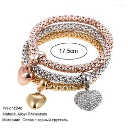 Bangle Retro Corn Chain Bracelets & Bangles For Women Fashion Jewellery Rhinestone Tree Love Heart Cuff Charm Bracelet Set Bijoux Femme Raym22