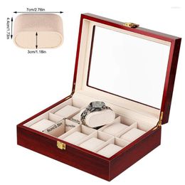 Watch Boxes & Cases Jewelry Display Wooden Storage Gift Box Watches Holder Stand Case 10 Slots Organizer 12 Grids Wood 2 3 5 6 SlotWatch