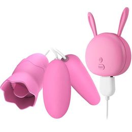 Rechargeable tongue double jump eggs G-spot vibration massage female 75% Off Online sales