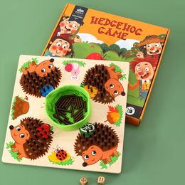 Wooden Hedgehog Game Cognitive Toys Hedgehog Board Learning Toy Interactive Preschool Toys Educational Toys for Party Favours