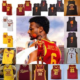 USC Trojans Basketballtrikot NCAA College Isaiah Mobley Nick Young Chevez Goodwin Boogie Ellis Peterson Max Agbonkpolo Ethan Anderson Okongwu 6 Bronny James Jr.