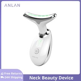 Face Massager ANLAN Neck Face Beauty Device 3 Colours LED Pon Therapy Skin Tighten Reduce Double Chin Anti Wrinkle Remove Skin Care Tools 230621
