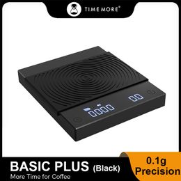 Household Scales TIMEMORE Store Black Mirror BasicPlus Up Digital Coffee Food Kitchen Scale With Time USB Light Weight Mini Digital Scale 230621