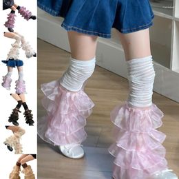 Women Socks Minority Girl Stocking Sweet Cool Style Y2k Subcultures Lace Stitching Leg Long Pile Sock For OOTDs Wear