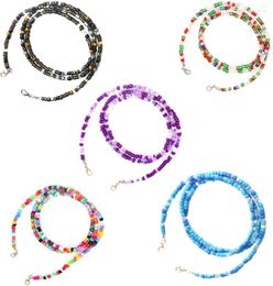 Chains Trendy 5PCS Mask Necklace Holder Eyeglass For Women Strap Beaded Lanyard With Clips