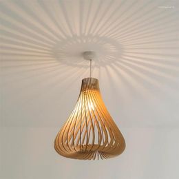 Pendant Lamps Southeast Asian Wooden Chandelier Quiet Wind Living Room Bedroom Dining Corridor Balcony Retro Revolving Household Bedside