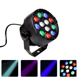 12X3W Stage Lighting RGB DJ Light LED Flat Mini LED Par Lights for Party Disco Club Bar Stage Light Moving Head With Remote Control