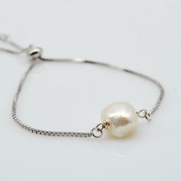 Link Bracelets SAUDADE Girls Bracelet Natural White Freshwater Pearl Silver Baroque Adjustable For Women