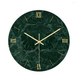 Table Clocks 12inch Round Acrylic Marble Silent Movement Wall Clock Home Living Room Decoration Hanging Watch For Decor
