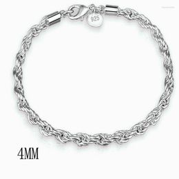 Link Bracelets Chain Arrival Big Brand 2023 Sterling Silver Twisted Rope Bracelet For Women & Bangles Pulseira VBS4014Link Raym22