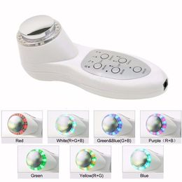 Face Massager Ultrasonic LED Pon Face Skin Rejuvenation 3Mhz 7 Colours Wrinkle Remover Anti Ageing Ultrasound Massager Skin Tightening 230621