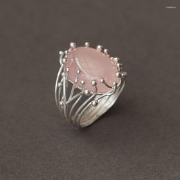 Cluster Rings INature Natural Stone Ring For Women Vintage Vine Finger Sterling Silver Jewelry