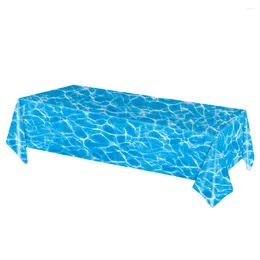 Table Cloth Wave Water Pattern Tablecloth Disposable Ocean Decor Watch Party Decorations