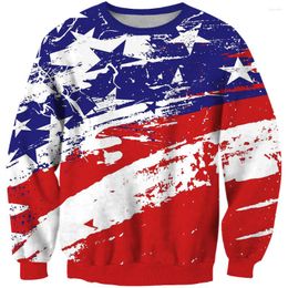 Men's Hoodies Men's Flag Art Pattern Style 2023 Autumn On Sale None Hat Shirt Long Sleeve Street Cool Fashion Clothing