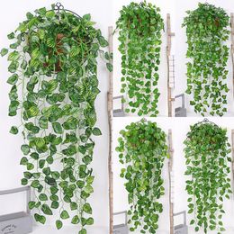 Decorative Flowers 1pcs Artificial Rattan Vine Plants 93cm Home Wedding Arch Decoration Fake Ivy Garden Wall Backdrop Decor Hanging Plant