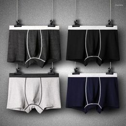 Underpants Solid Colour Modal Men's Underwear Boxers Soft Comfortable Breathable Printing Male Man Panties Boxershorts 4pcs/pack