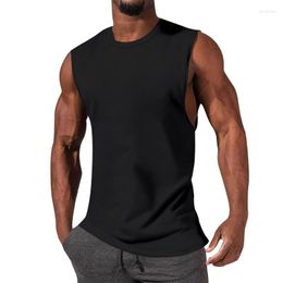 Men's Tank Tops 2023 Summer 2yk For Man Solid Colour Crew Neck Gym T Shirts Training Casual Sleeveless Vest Pullover Men's Clothing