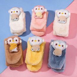 Scarves Soft Warm Cross Collar Autumn Winter Faux Fur Children Plush Scarf Imitation Hair Cartoon Penguin Doll