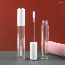 Storage Bottles 20pcs White Cover Transparent Lip Gloss Tube Lipstick Empty Refillable Lipgloss Packaging Cosmetic Container DIY Tools