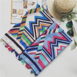 Scarves 2023 Arrival Rhombus Print Scarf Beautiful Geometric Tassel Lady Wrap Shawls Hijab Wholesale 10pcs/LOT