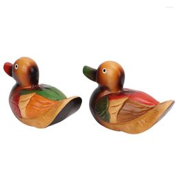 Garden Decorations Wooden Mandarin Duck Statues Colour Lasting Ducks For Gifts