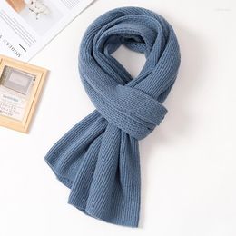 Scarves Autumn Lamb Wool Scarf Men& Women Shawls Wraps Winter Warm Neck Japanese Blue Luxury Cashmere Blanket Pashmina