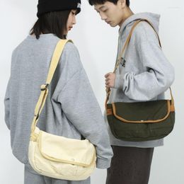 Evening Bags Japanese Work Clothes Single Shoulder Bag Canvas Women's Simple Large Capacity Messenger Tote Handbag