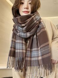 Scarves Imitation Cashmere Women Ladies Scarf Winter Preppy Style Plaid Tassel Scarve Pashmina Mujer Foulard Bufanda Long Wrap Shawl