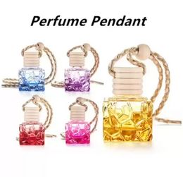 Perfumy samochodowe butelki Domowe dyfuzory wisiorka Perfumy ornament odświeżacz powietrza do olejków eterycznych Zapach puste szklane butelki FY5533 JN13