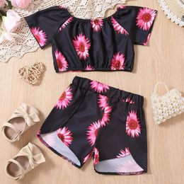 Clothing Sets Toddler Kids Baby Girl Black Sunflowers Prints Pullover Sleeveles Casual Beach Tops Girls Outfits Size 8 Teens