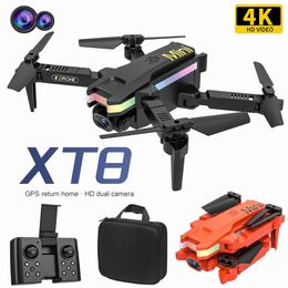 XT8 Mini Drone 4K HD Camera WIFI FPV Air Pressure Fixed Altitude Aerial Photography RC Drone Foldable Quadcopter RC Helicopter