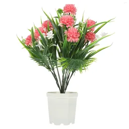 Decorative Flowers Faux Plants Indoor Fake Potted Artificial Flower Plastic Decor Desktop Adornments Small