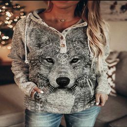 Autumn Winter Grey Pattern Print Long Sleeve Pullover Women's Sweatshirt Rugby Hoodie womens leather jackets for women shearling coat