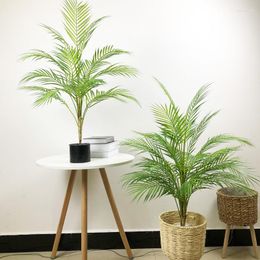 Decorative Flowers 98cm 18 Heads Large Artificial Palm Tree Tropical Plants Branch Fake Leafs Green Plastic Leaves For Home Garden