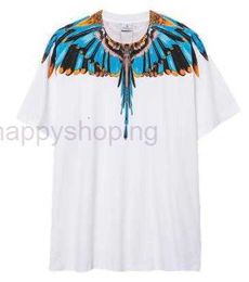 Mb Trendy Brand New Wings Short Sleeve Marcelo Classic Feather Men's and Women's Printed T-shirt07fk 5PV1W