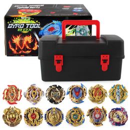 Spinning Top Tomy Beyblade Burst JY8801-06 Burst Gyro Limited Gold Edition 17 Piece Toy Set with Toolbox Storage Box Gift 230621