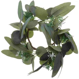 Decorative Flowers Multi-use Pillar Ring Wreath Artificial Eucalyptus Greenery