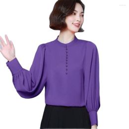 Women's Blouses 2023 Women Button Red Sweet Elegant Fashion Chic Street Shirts Casual Loose Long Sleeve Ladies Tops Clothing A1197