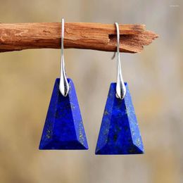 Dangle Earrings Lapis Lazuli Drop For Women 2023 Trend Trapezoid Fashion Stone Earring Elegant Bold Jewelry Valentines Day Gifts