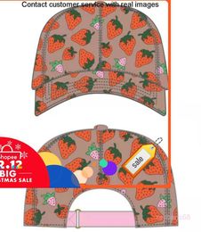 81lity Strawberry Baseball Caps Man's Cotton Cactus Classic Letter Ball Summer Women Sun Hats Outdoor Adjustabl83