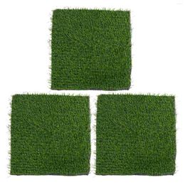 Decorative Flowers 3Pcs Chicken Nesting Box Pads- Artificial Grass Turf Mat For Pets Garden Lawn Coop Bedding Indoor Outdoor
